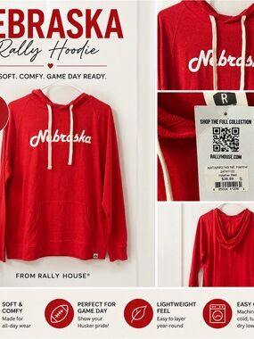 Nebraska Red Pullover Hoodie